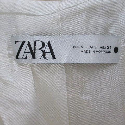 未使用品 ザラ ZARA ロング丈 チェスターコート S 白系 ホワイト ボタン 裏地 綿 コットン 毛 ウール混 タグ付き レディース｜vectorpremium｜03