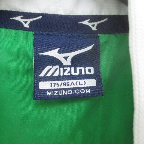 ミズノ MIZUNO スポーツウェア ジップアップ  ジャケット ウィンドブレーカー L 白系 ホワイト ロゴ キルティング ポケット 裏地 ワッペン｜vectorpremium｜03
