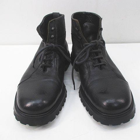 ポリーニ Pollini ショートブーツ レースアップ 40 ブラック 黒系 