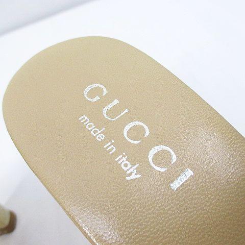 グッチ GUCCI ミュール サンダル GGキャンバス ミントグリーン ラメ 34 レザー キャンバス イタリア製 レディース｜vectorpremium｜06