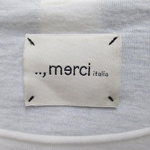 メルシー merci 長袖 Tシャツ カットソー ロンT XS 白系 ホワイト イタリア製 透け感 綿 コットン レディース｜vectorpremium｜03