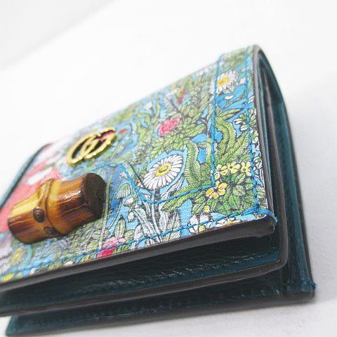グッチ GUCCI ヒグチユウコ コラボ 2つ折り財布 グリーン レディース 