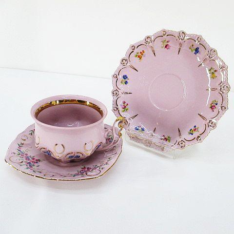 Heinrich&Co H&C ホドフ ピンクポーセリン カップ&ソーサー プレート 