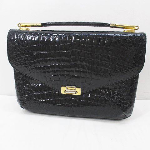 Genghiz.K ジンギスカン ハンドバッグ ゴールド金具 ブラック 黒系 