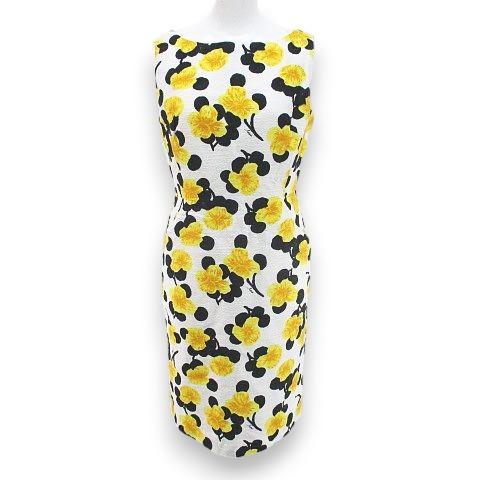 未使用品 ミリー milly 花柄 フラワー ノースリーブ 膝上 ミニ タイト  