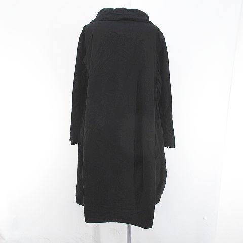 ジウ 慈雨 長袖 膝丈 シャツワンピース ワンピース 40 黒系 ブラック  