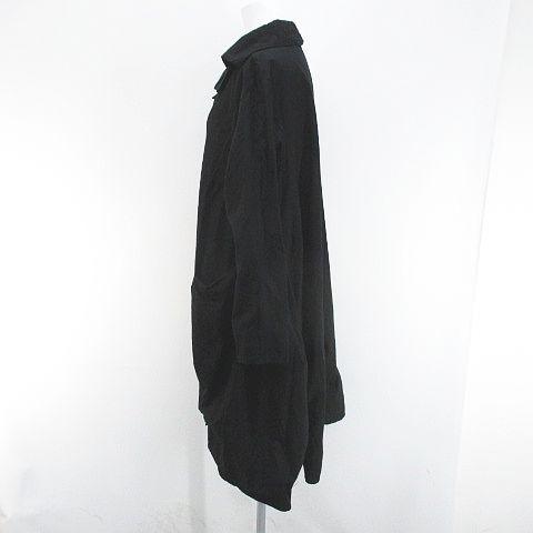 ジウ 慈雨 長袖 膝丈 シャツワンピース ワンピース 40 黒系 ブラック  