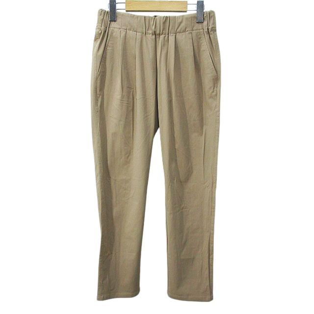 パシオーネ PASSIONE アンクル丈 テーパードパンツ 36 ベージュ 無地  