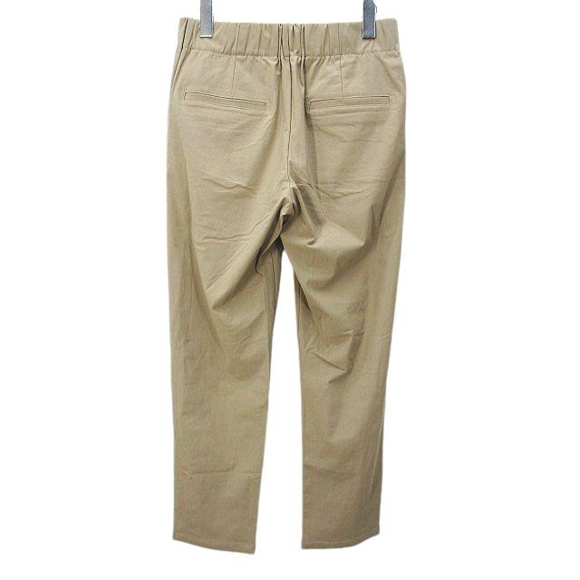 パシオーネ PASSIONE アンクル丈 テーパードパンツ 36 ベージュ 無地  