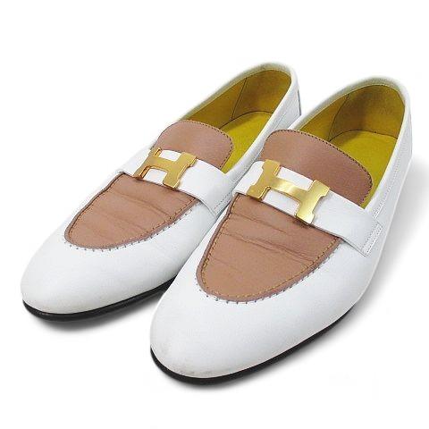 HERMES エルメス モカシン パリ ローファー Hマーク バイカラー HERMES エルメス モカシン パリ ローファー Hマーク バイカラー