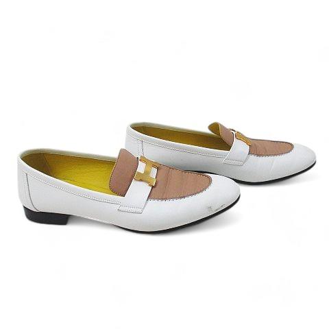 HERMES エルメス モカシン パリ ローファー Hマーク バイカラー HERMES エルメス モカシン パリ ローファー Hマーク バイカラー