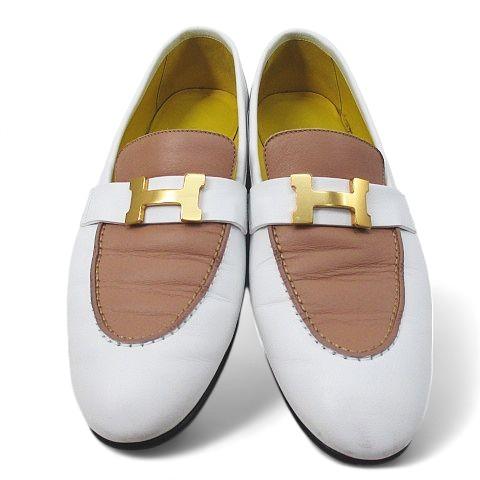 HERMES エルメス モカシン パリ ローファー Hマーク バイカラー HERMES エルメス モカシン パリ ローファー Hマーク バイカラー