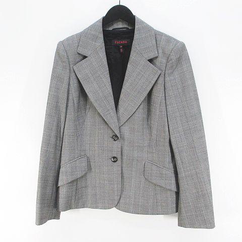 新品未使用品】36 ESCADA エスカーダコート水色千鳥柄