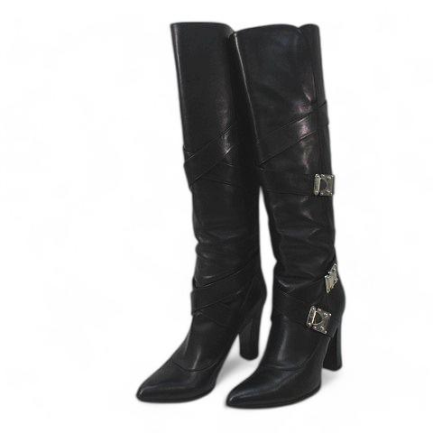 LOUIS VUITTON ルイヴィトン ロングブーツ ベルトデザイン シルバー  