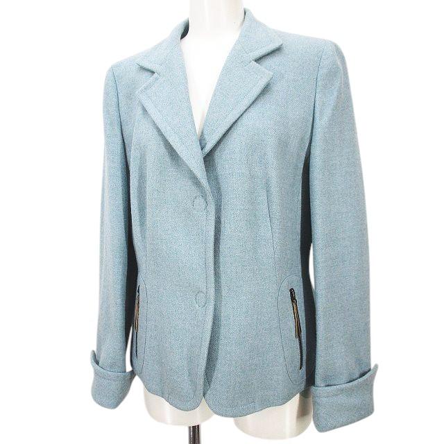 アクリスプント AKRIS punto ウール ジャケット 40 青系 ブルー  
