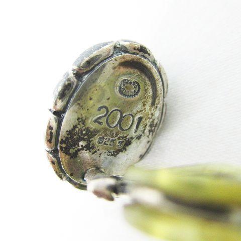 ジョージジェンセン 未使用イヤーピアス2001年琥珀アンバー 希少 ジョージジェンセン 琥珀アンバー ピアス シルバー 2001