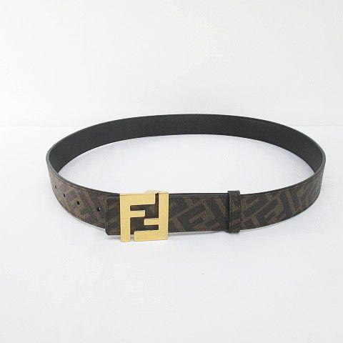 フェンディ FENDI ベルト レザー 茶系 ブラウン イタリア製 トップ式