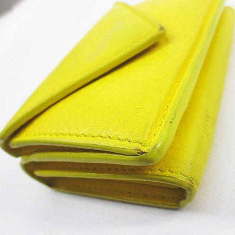 極希少　BALENCIAGA　バレンシアガ　三つ折り財布　レザー　ゴールドロゴ バレンシアガ BALENCIAGA 財布 （ゴールド） -waja bazar - 海外