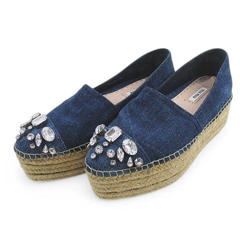 miu miu ミュウミュウ ムートン サンダル 厚底 エスパドリーユ miu ミュウミュウ miumiu スリッポン 厚底 エスパドリーユ