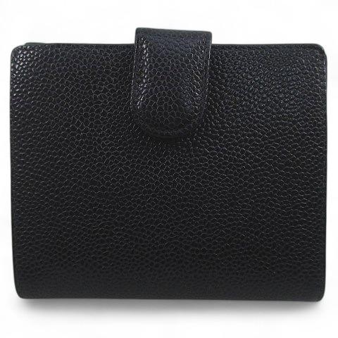 CHANEL（シャネル） キャビアスキン Wホック 2つ折り財布 ココマーク