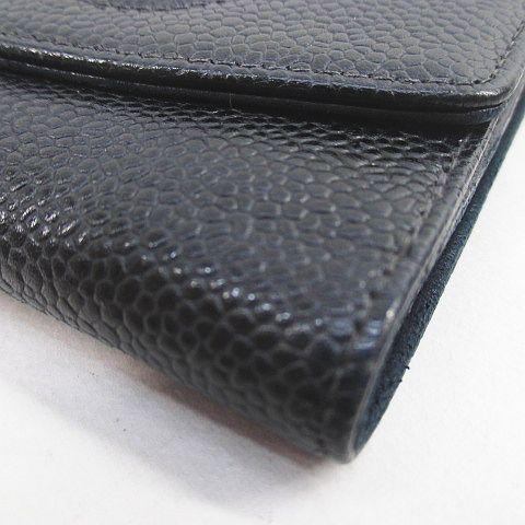 CHANEL（シャネル） キャビアスキン Wホック 2つ折り財布 ココマーク