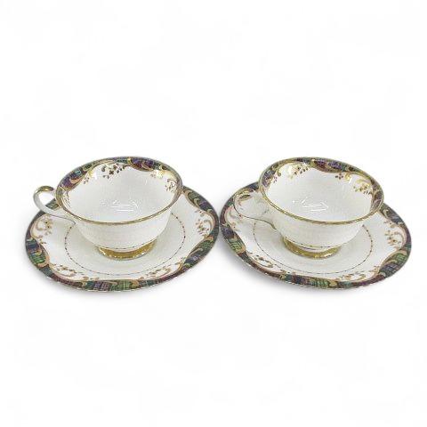 ロモノーソフ　石組みの橋　カップ&ソーサー　ケーキ皿　トリオ　2セット ロモノーソフ 石組みの橋 カップ&ソーサー ケーキ皿 トリオ 2