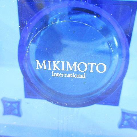 ミキモト MIKIMOTO クオーツクロック スクエア型 置時計 青系 ブルー