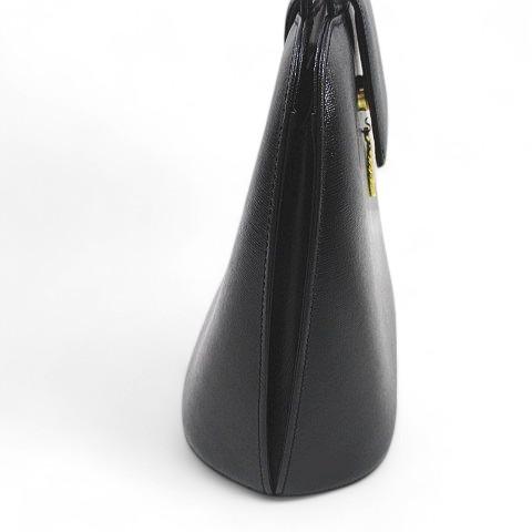 極美品 COMTESSE ブラック ホースヘア べっ甲レッド金具 ハンドバッグ べっ甲 ヘアゴム 【送料pt100】