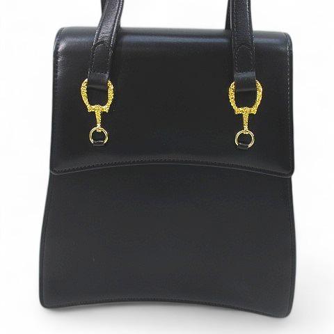 GINZA Kanematsu（銀座かねまつ） ハンドバッグ ゴールド金具 ブラック 
