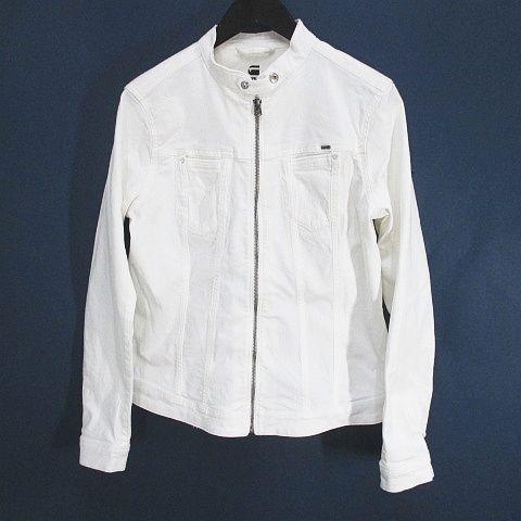 ジースターロウ G-Star RAW デニム調 ジャケット ライダース M 白系