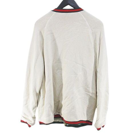 【中古】グッチ GUCCI 688203 XJD43 リバーシブル カーディガン 厚手 M 白系 オフホワイト イタリア製 総柄 メンズ GUCCI（グッチ） GUCCI 688203 XJD43 リバーシブル カーディガン 厚手