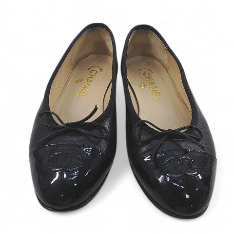CHANEL シャネル フラットシューズ パンプス リボンココマーク 35