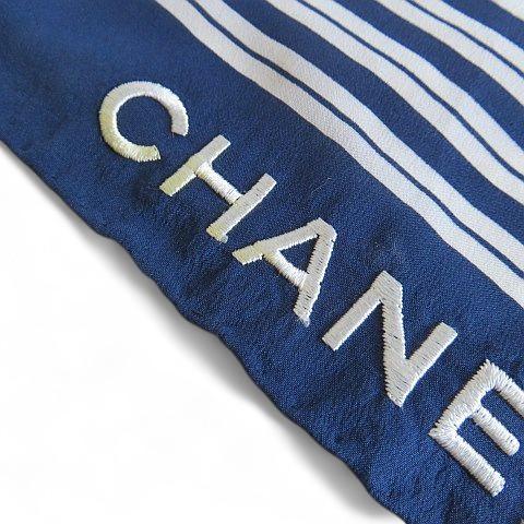 CHANEL シャネル スカーフ　ビンテージシャネル　ボーダースカーフ Atelier Ninon / ヴィンテージ「シャネル」90s ボーダーシルク