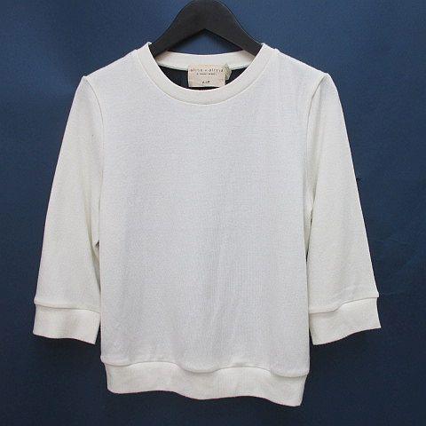 アリスオリビア alice + olivia AIR 七分袖 ニット セーター 白系