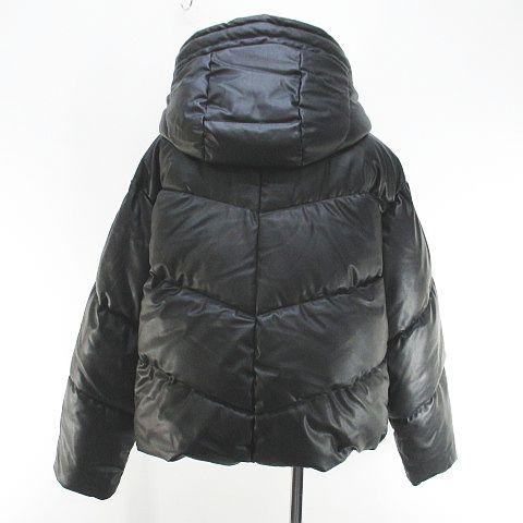 ZARA（ザラ） パデットジャケット レザー調 M 黒系 ブラック ジップ