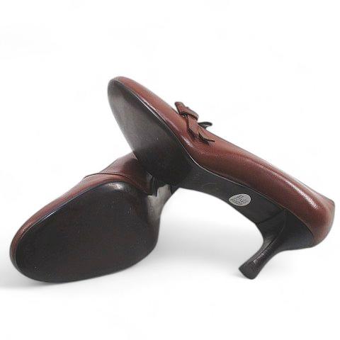 トラサルディ TRUSSARDI パンプスリボン 23.5cm ブラウン 茶系