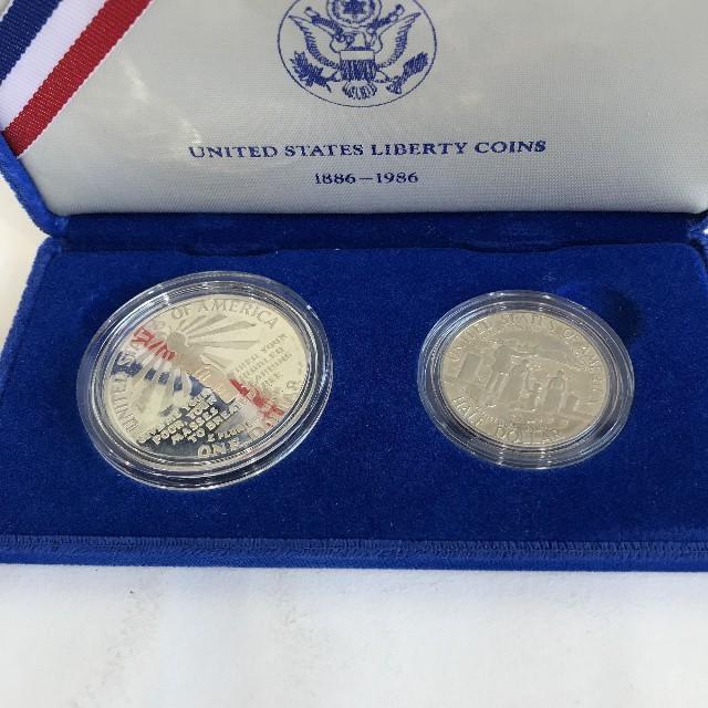 自由の女神像 1986年 記念コインセット シルバー 1ドル ハーフドル