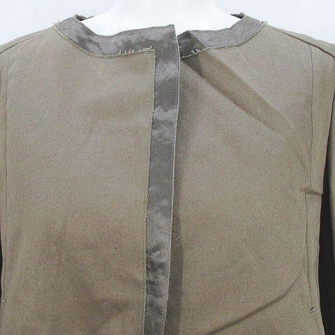 ドゥロワー Drawer ノーカラー ジャケット 36 ブラウン 茶系 ホック