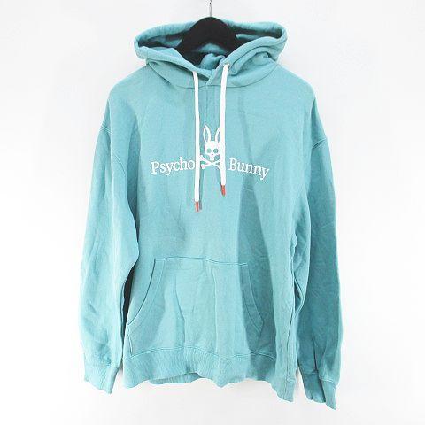 サイコバニー Psycho Bunny 長袖 パーカー プルオーバー L ミント 
