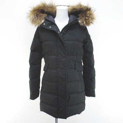 【中古】ピレネックス Pyrenex CFJPN1900004 グルノーブル ラクーンファー ダウンコート 比翼 36 黒系 ブラック ピレネックス Pyrenex CFJPN1900004 グルノーブル ラクーンファー