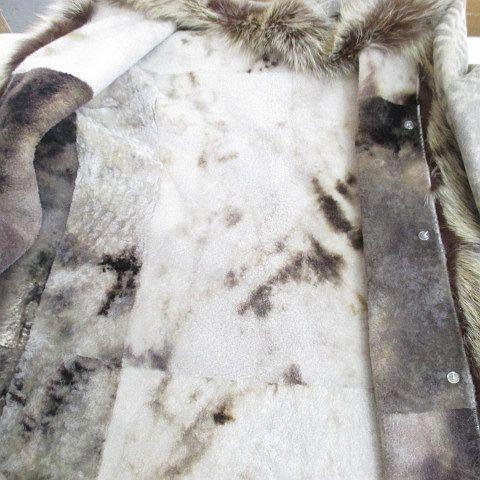 R&L ROSENBERG&LENHART ムートンコート ロング丈 ブルーフォックス