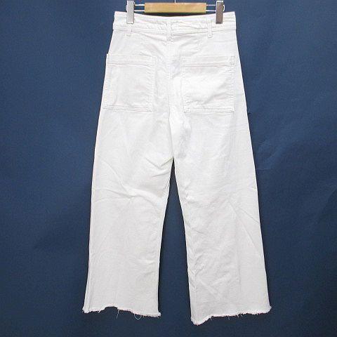 【美品】【★今だけ値下げ中】 theoryluxeホワイトデニム ZARA ザラ デニムパンツ ジーンズ ワイド ジップフライ 36 白系