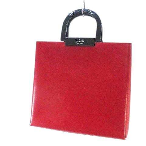 falchi new york ファルチニューヨーク トートバッグ レッド 赤 レザー 