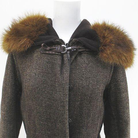 エルマノシェルビーノ ERMANNO SCERVINO ヘリンボーン柄 ロングコート