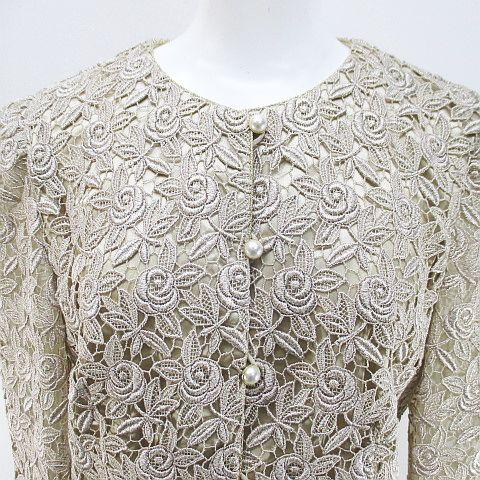 ソワールドルチェ SOIR DOLCE 総レース 花柄 フラワー ノーカラー