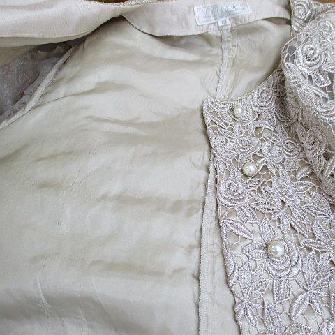 ソワールドルチェ SOIR DOLCE 総レース 花柄 フラワー ノーカラー