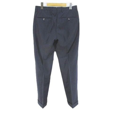 【中古】ピーティーゼロウーノ PT01 ビームスエフ BEAMS F コラボ ロング丈 テーパードパンツ ジップフライ 44 紺 毛 ピーティーゼロウーノ PT01 ビームスエフ BEAMS F コラボ ロング丈