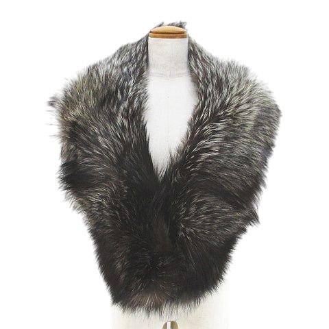 【中古】ティペット マフラー フォックスファー 毛皮 茶系 ブラウン ホック 裏地 レディース ティペット マフラー フォックスファー 毛皮 茶系 ブラウン ホック