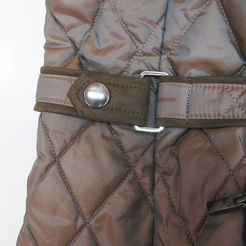 レリアン Leilian 中綿 キルティング ジャケット 9 茶系 ブラウン 偏光