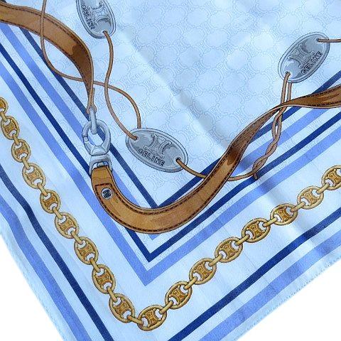 未使用　セリーヌ　スカーフ CELINE（セリーヌ） 未使用品 スカーフ チェーン柄 ホースビット 総柄